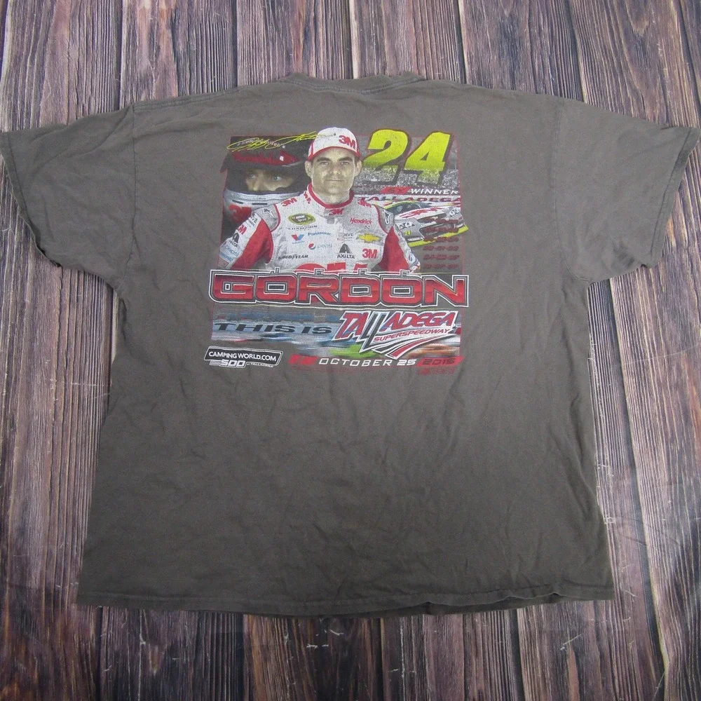 Jeff‎ Gordon 24 Talladega Shirt Mens 2XL Gray Gildan NASCAR Graphic Racing Tee